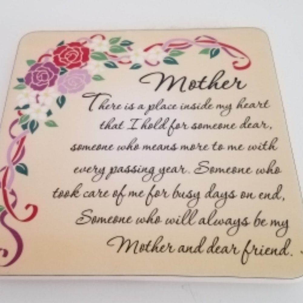 Mother Plaque Decorative Art with Flowers